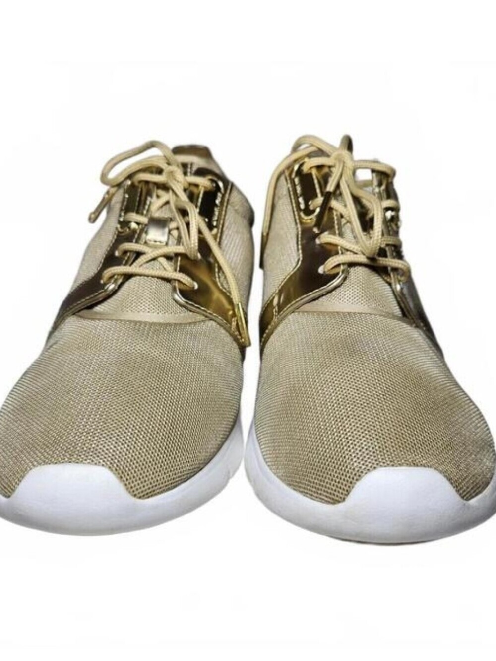 Michael Kors Low Top Women’s Tan Gold 9.5M Athletic Sporty Glam Sneakers - Picture 3 of 11